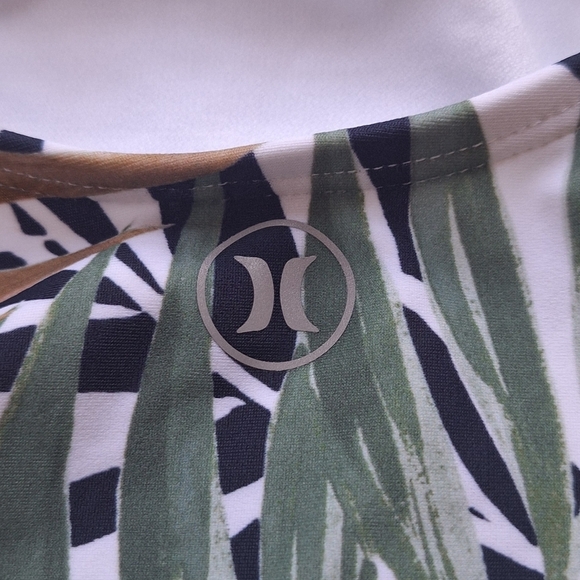 NWOT Hurley Womens One Piece Palm Print Swimsuit Criss Cross Straps Size L - Picture 6 of 10